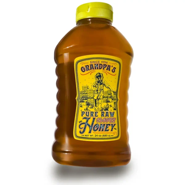 Grandpa's Pure Raw Clover Honey • 24 oz