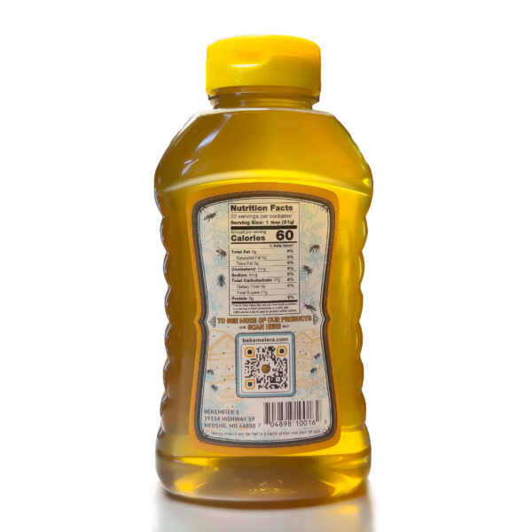 Bekemeier's 100% Pure Raw Clover Honey - 16 ounces Squeeze Bottle