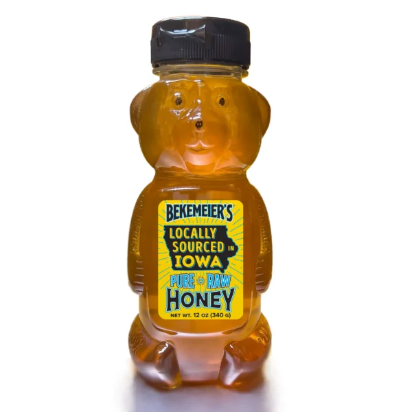 Bekemeier’s Pure, Raw Iowa Honey – 12oz Bear